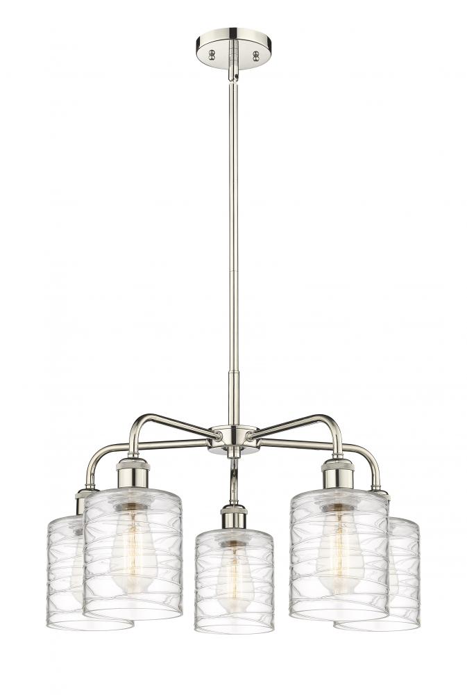 Cobbleskill - 5 Light - 23 inch - Polished Nickel - Chandelier