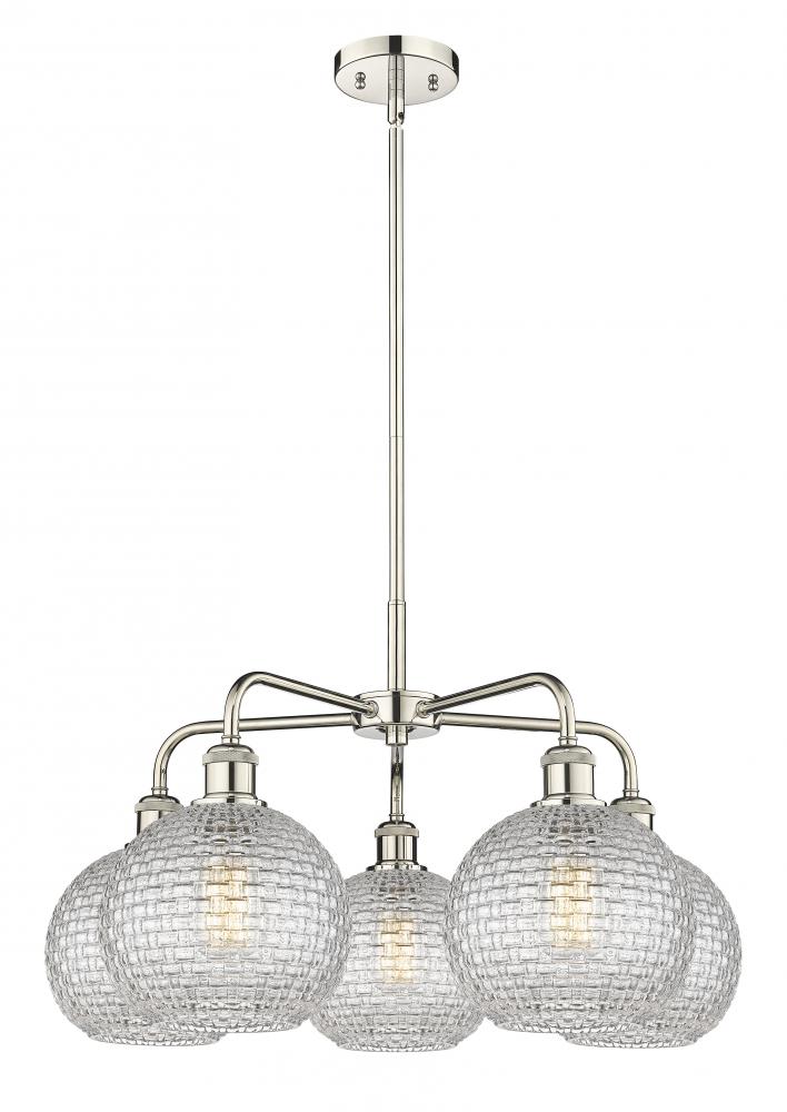 Athens - 5 Light - 26 inch - Polished Nickel - Chandelier