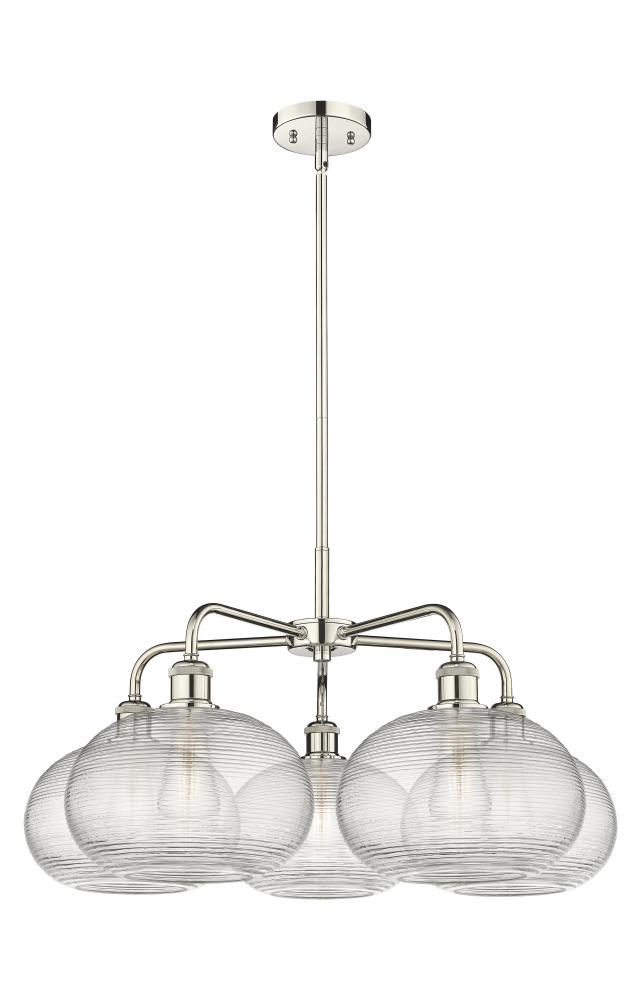 Ithaca - 5 Light - 28 inch - Polished Nickel - Chandelier