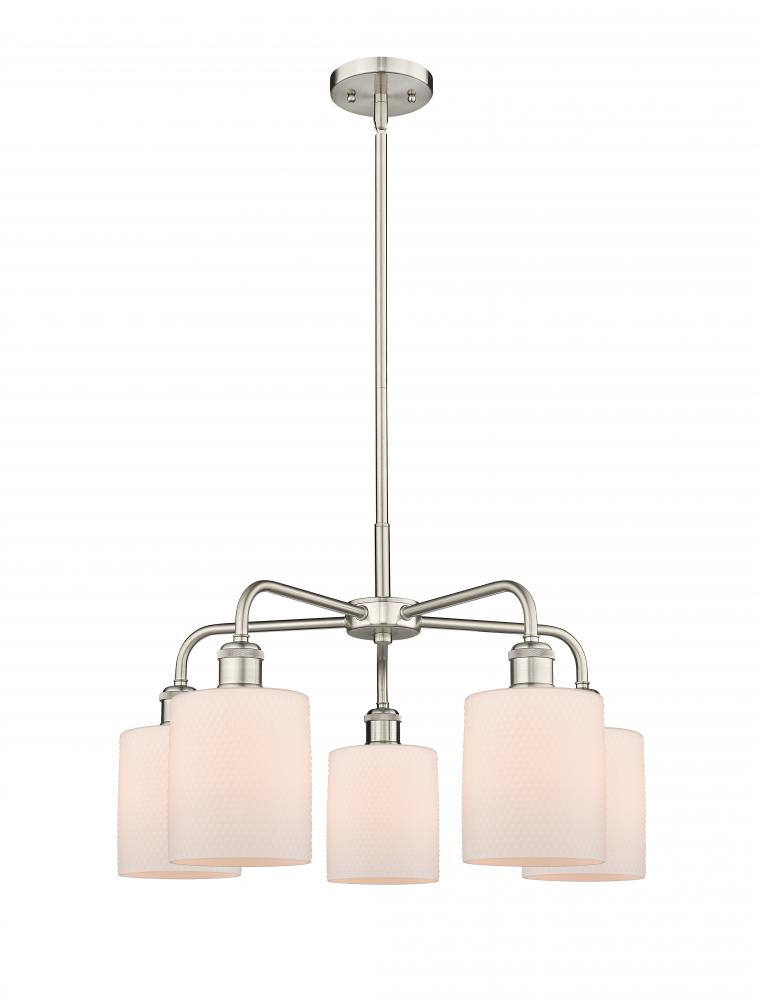 Cobbleskill - 5 Light - 23 inch - Satin Nickel - Chandelier