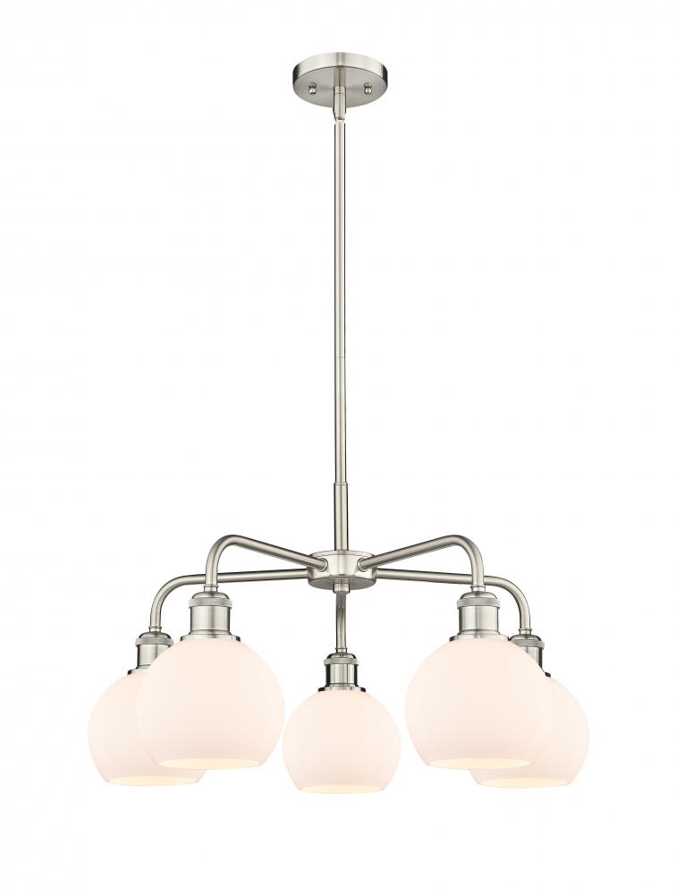 Athens - 5 Light - 24 inch - Satin Nickel - Chandelier