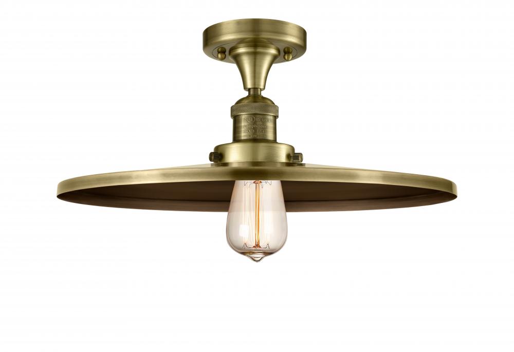 Railroad - 1 Light - 16 inch - Oil Rubbed Bronze - Semi-Flush Mount