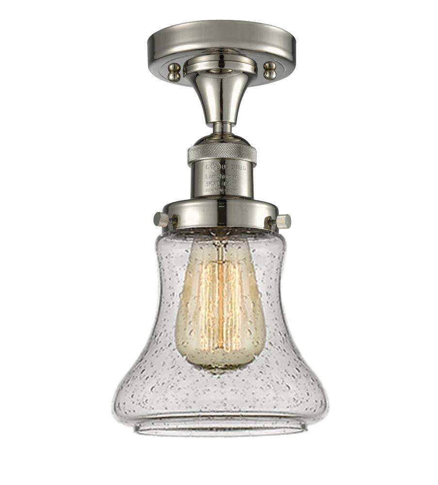 Bellmont - 1 Light - 6 inch - Polished Nickel - Semi-Flush Mount