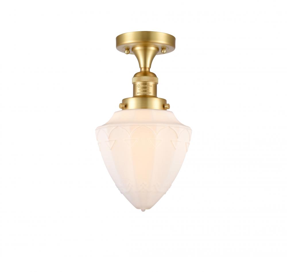 Bullet - 1 Light - 7 inch - Satin Gold - Semi-Flush Mount