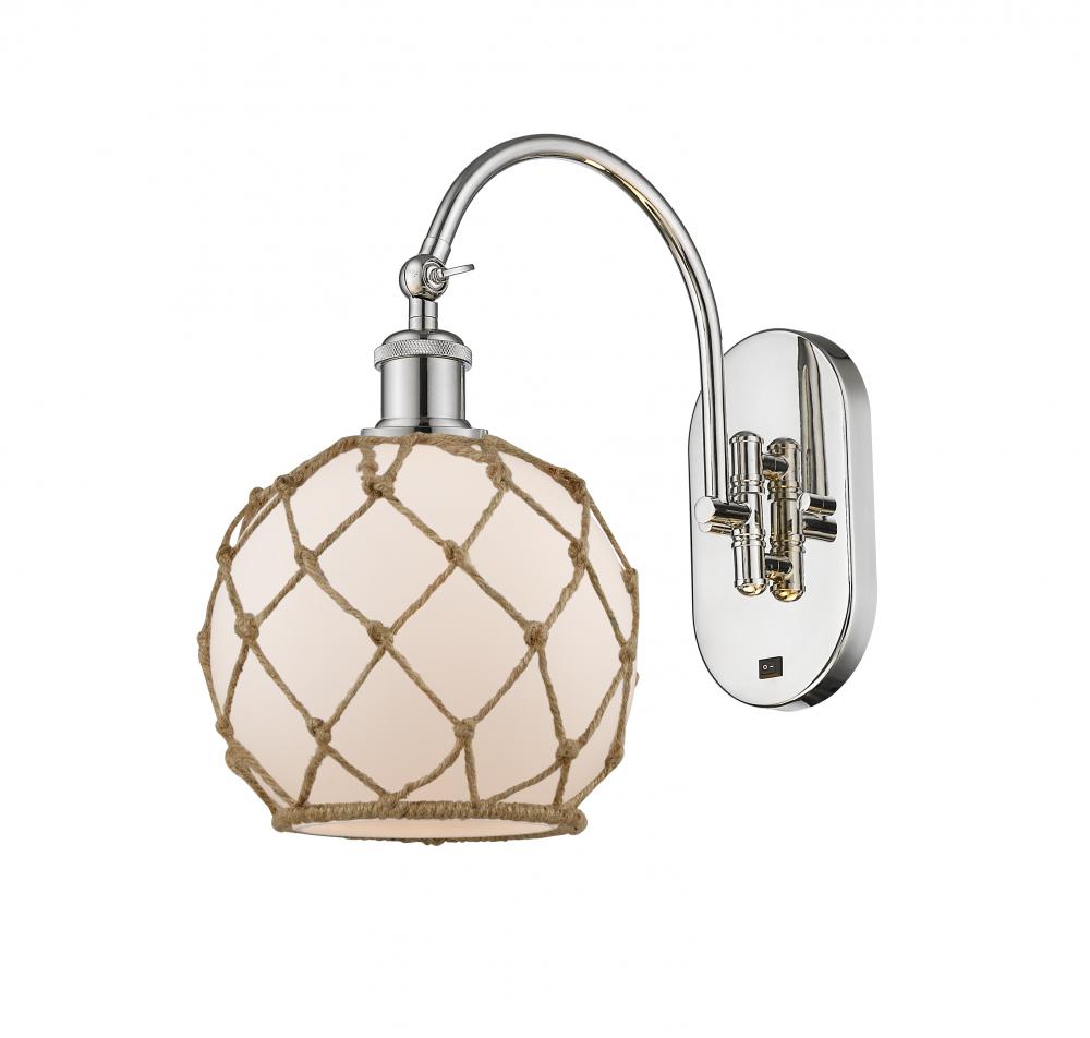 Farmhouse Rope - 1 Light - 8 inch - Polished Nickel - Sconce