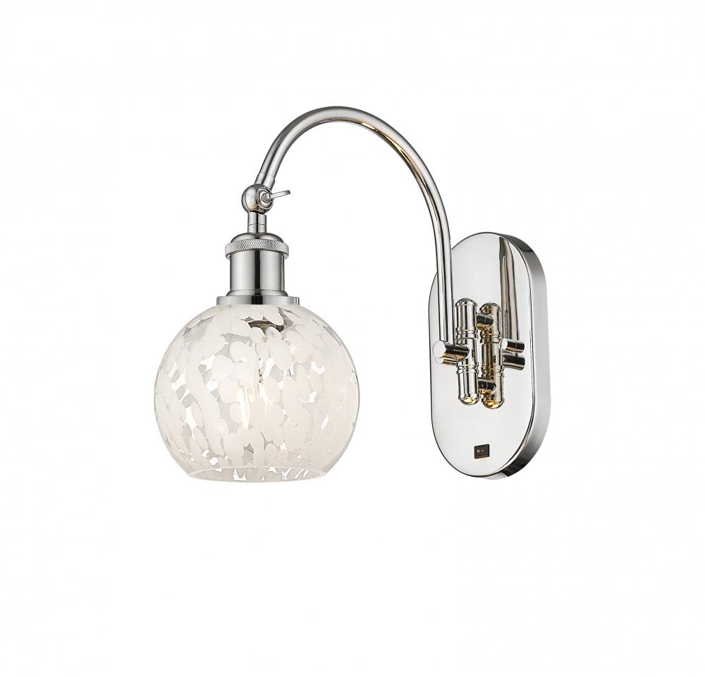 White Mouchette - 1 Light - 6 inch - Polished Nickel - Sconce