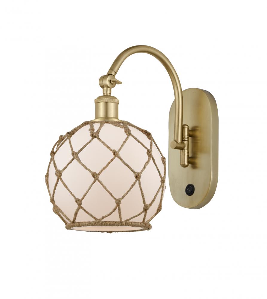 Farmhouse Rope - 1 Light - 8 inch - Satin Gold - Sconce