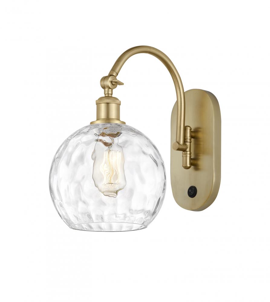 Athens Water Glass - 1 Light - 8 inch - Satin Gold - Sconce