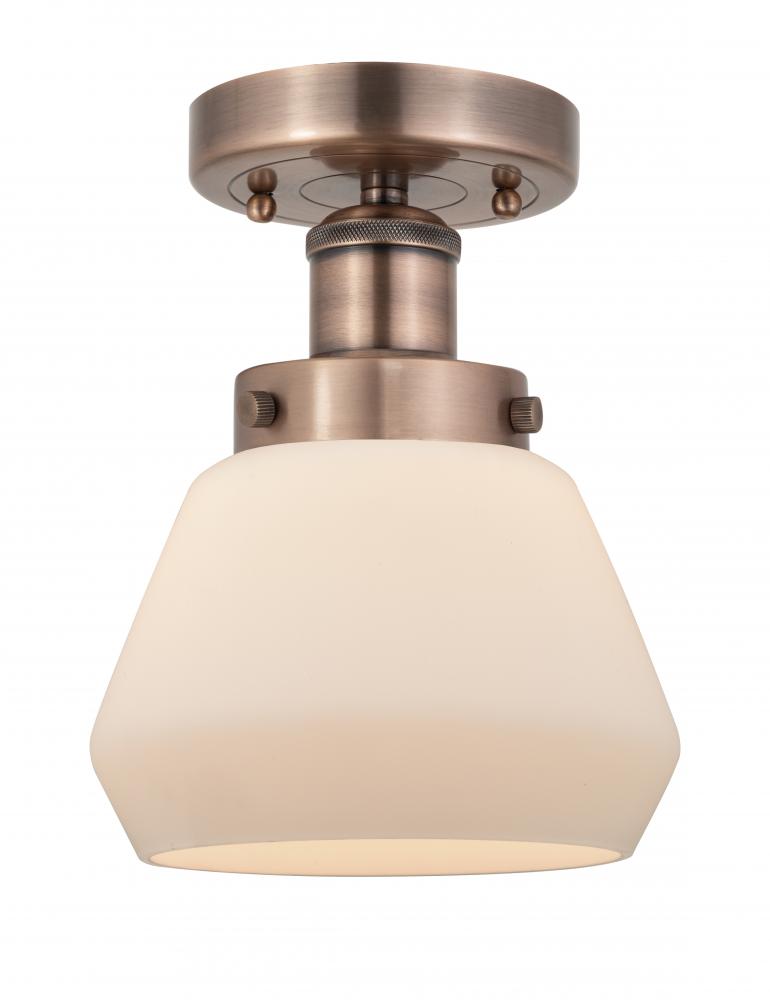 Fulton - 1 Light - 7 inch - Antique Copper - Semi-Flush Mount