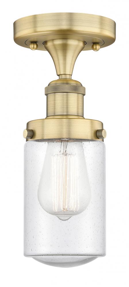 Dover - 1 Light - 5 inch - Brushed Brass - Semi-Flush Mount