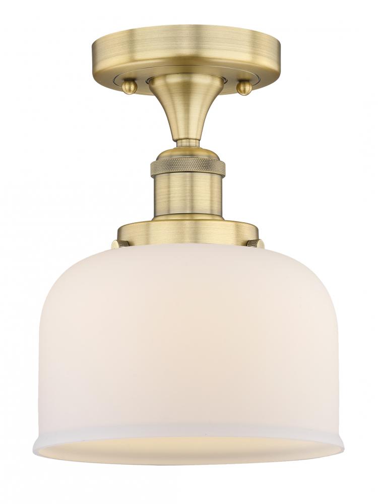 Bell - 1 Light - 8 inch - Brushed Brass - Semi-Flush Mount