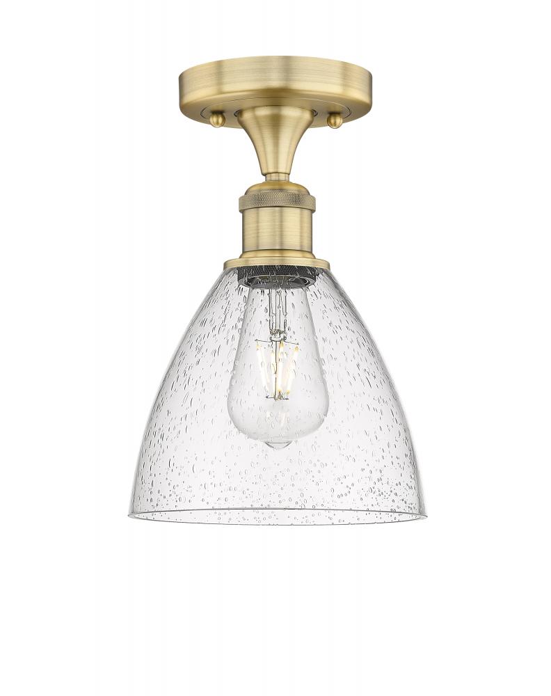 Bristol - 1 Light - 8 inch - Brushed Brass - Semi-Flush Mount