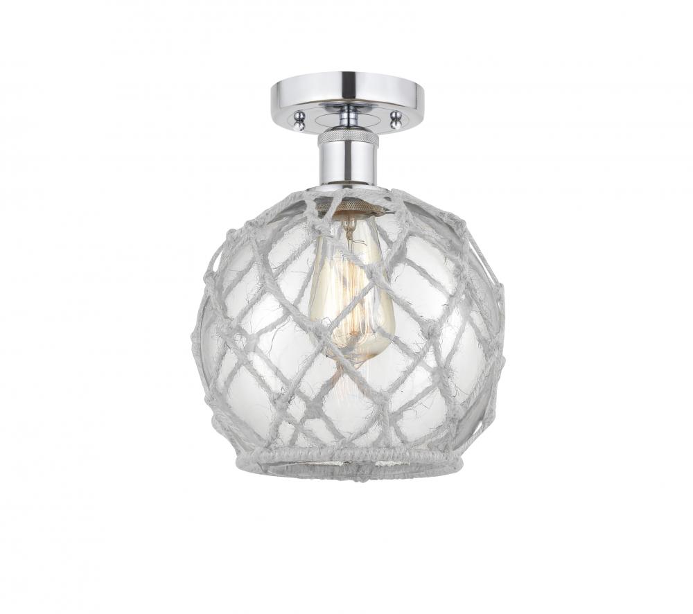 Farmhouse Rope - 1 Light - 8 inch - Polished Chrome - Semi-Flush Mount