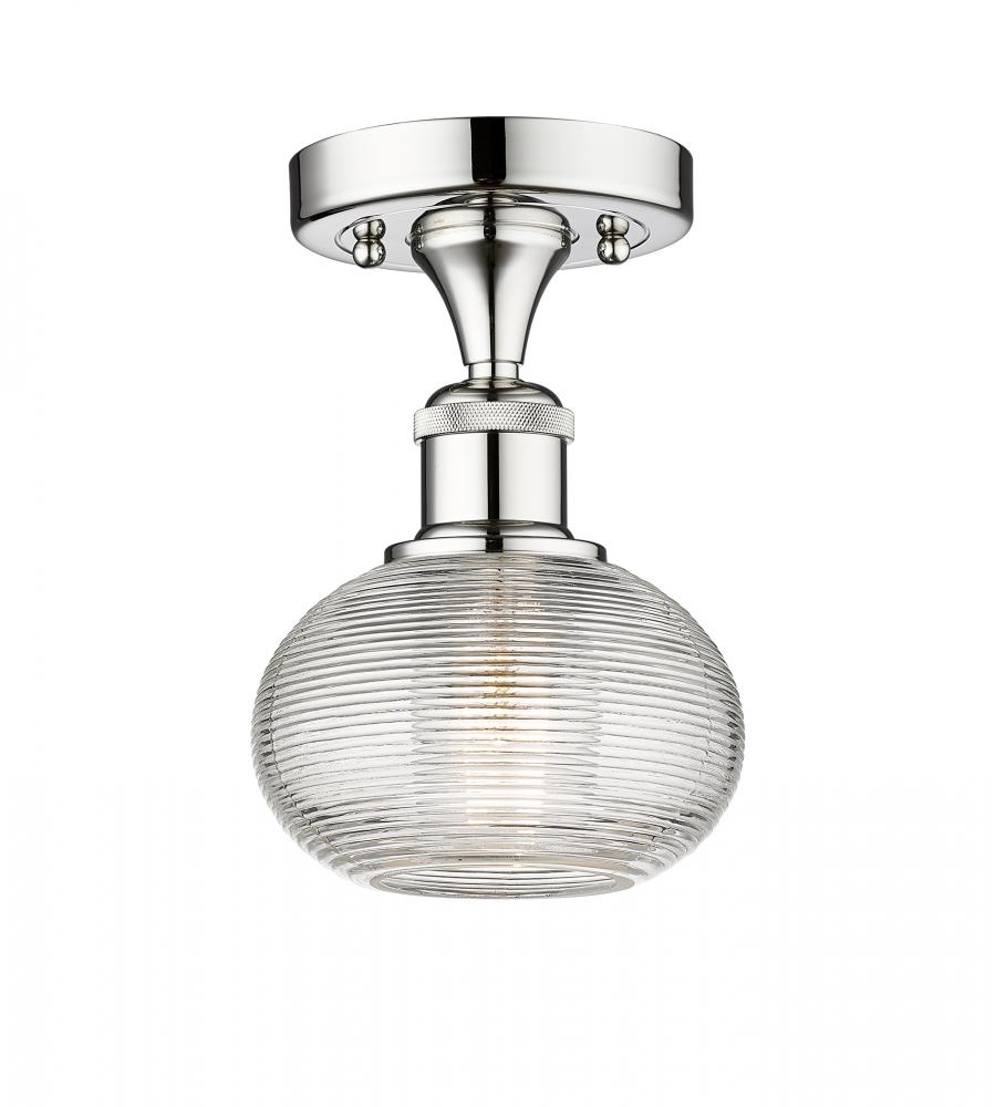 Ithaca - 1 Light - 6 inch - Polished Chrome - Semi-Flush Mount