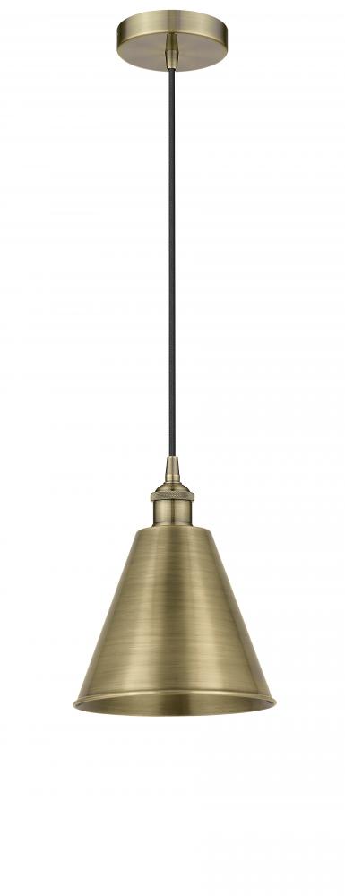 Berkshire - 1 Light - 8 inch - Antique Brass - Cord hung - Mini Pendant