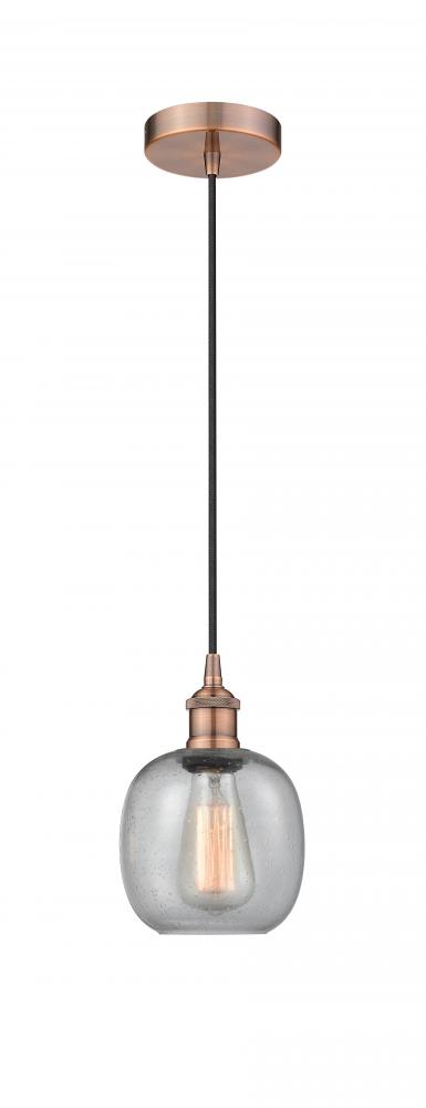 Belfast - 1 Light - 6 inch - Antique Copper - Cord hung - Mini Pendant