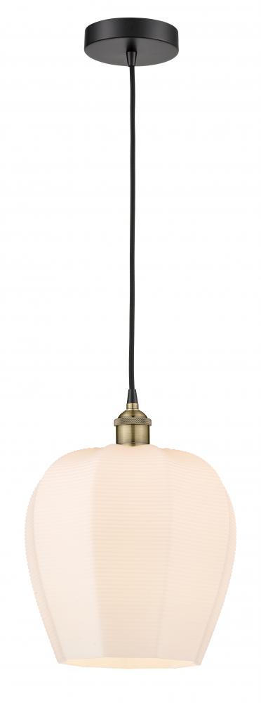 Norfolk - 1 Light - 12 inch - Black Antique Brass - Cord hung - Mini Pendant