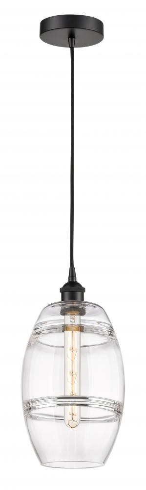 Vaz - 1 Light - 8 inch - Matte Black - Cord hung - Mini Pendant