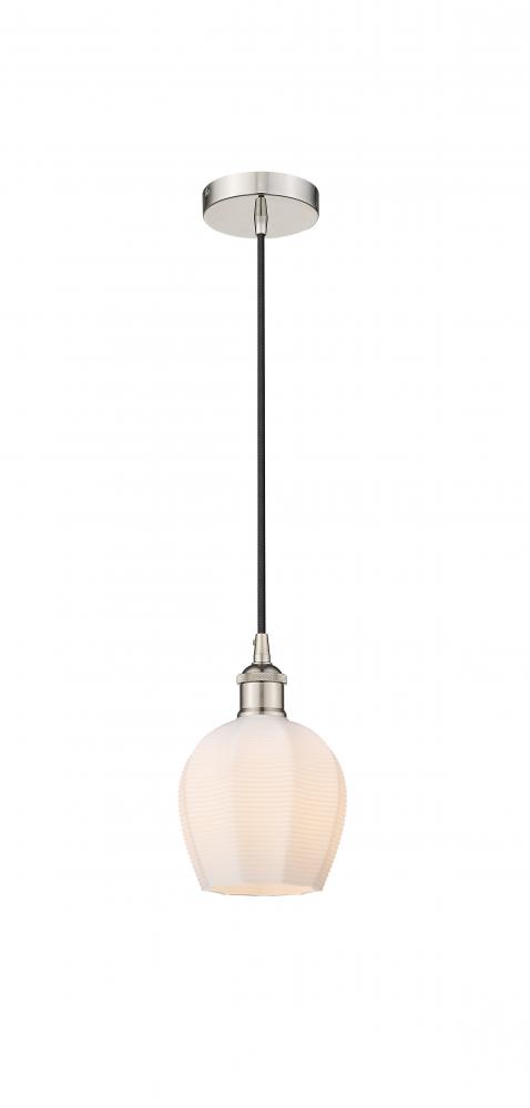 Norfolk - 1 Light - 6 inch - Polished Nickel - Cord hung - Mini Pendant