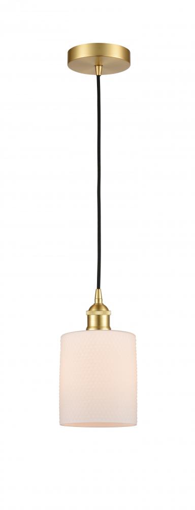 Cobbleskill - 1 Light - 5 inch - Satin Gold - Cord hung - Mini Pendant