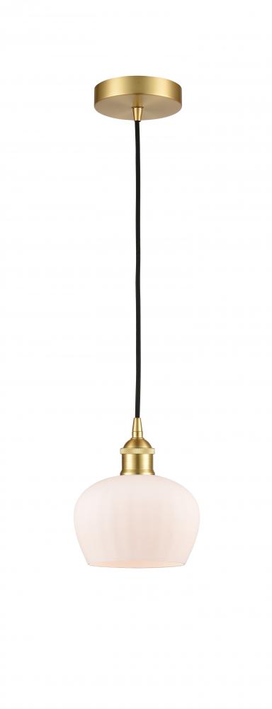 Fenton - 1 Light - 7 inch - Satin Gold - Cord hung - Mini Pendant