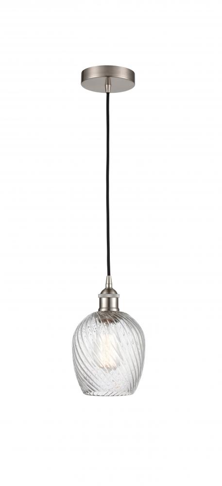 Salina - 1 Light - 6 inch - Brushed Satin Nickel - Cord hung - Mini Pendant