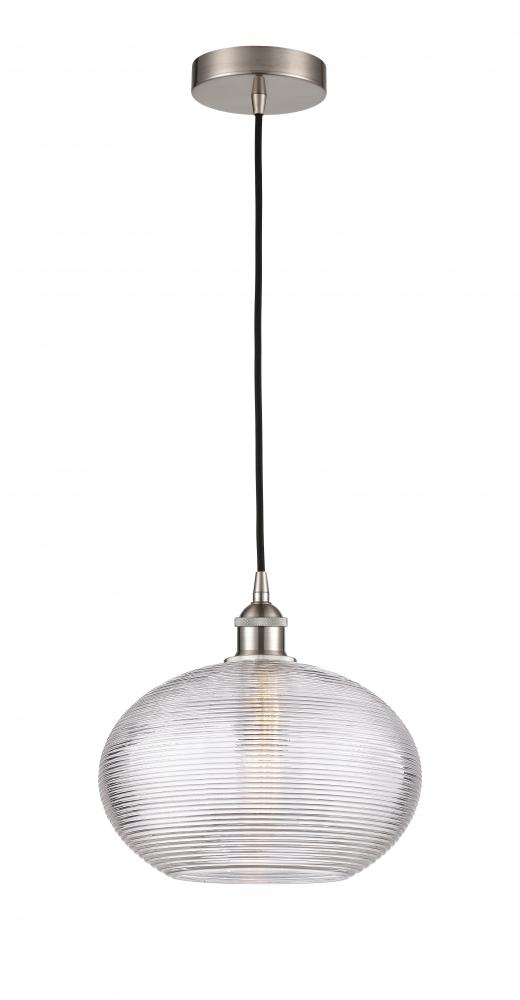 Ithaca - 1 Light - 12 inch - Brushed Satin Nickel - Cord hung - Mini Pendant