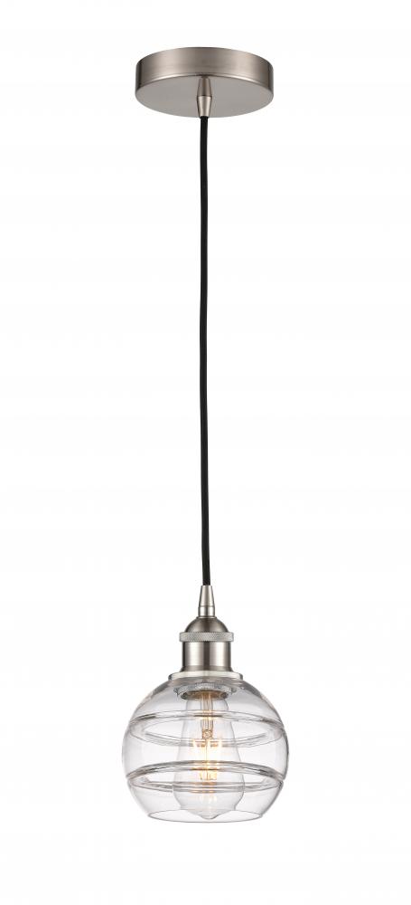 Rochester - 1 Light - 6 inch - Brushed Satin Nickel - Cord hung - Mini Pendant