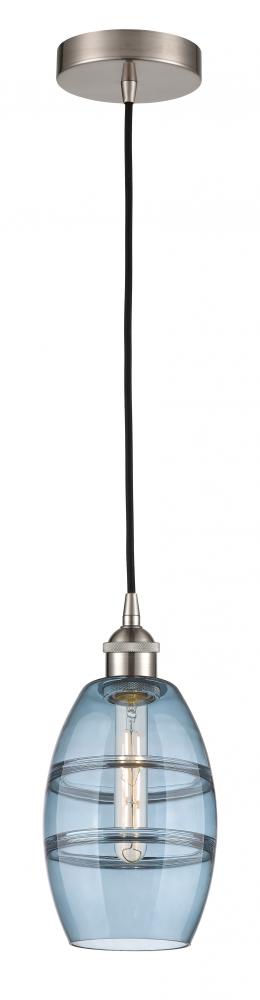 Vaz - 1 Light - 6 inch - Brushed Satin Nickel - Cord hung - Mini Pendant