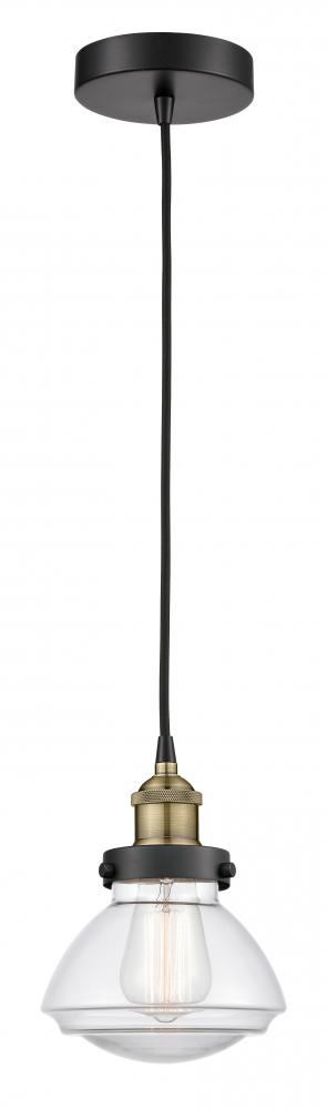 Olean - 1 Light - 7 inch - Black Antique Brass - Cord hung - Mini Pendant