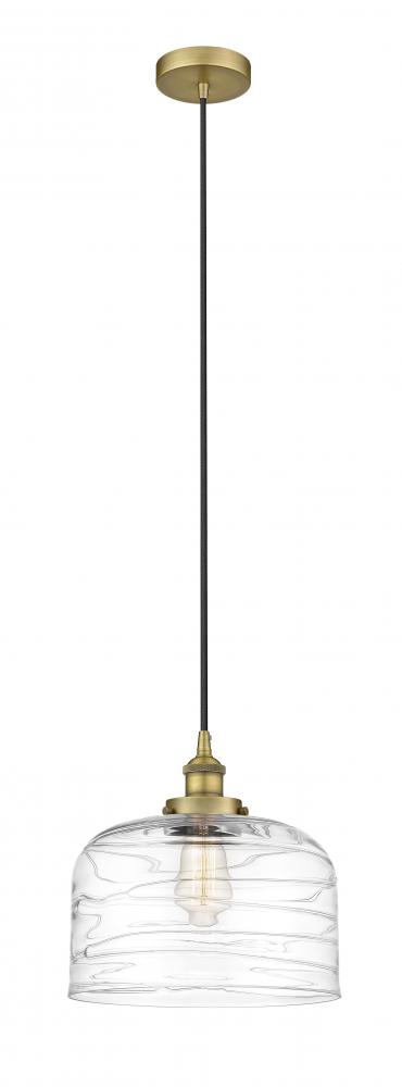 Bell - 1 Light - 12 inch - Brushed Brass - Cord hung - Mini Pendant