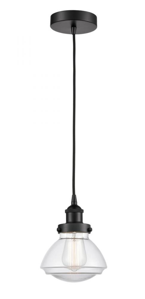 Olean - 1 Light - 7 inch - Matte Black - Cord hung - Mini Pendant