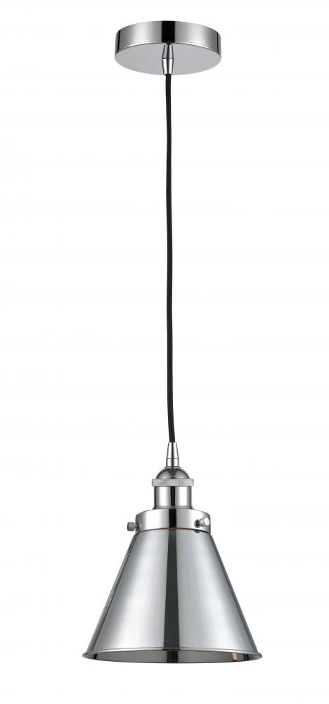 Appalachian - 1 Light - 8 inch - Polished Chrome - Cord hung - Mini Pendant