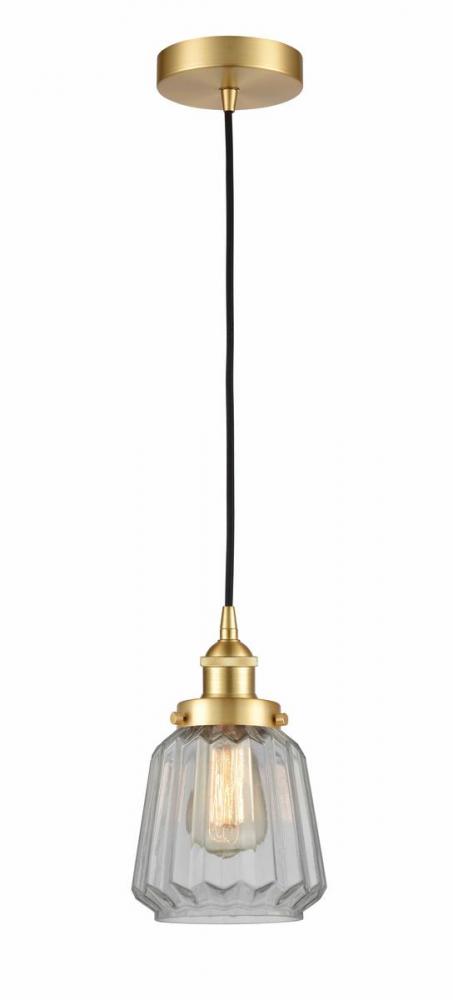 Chatham - 1 Light - 7 inch - Satin Gold - Cord hung - Mini Pendant