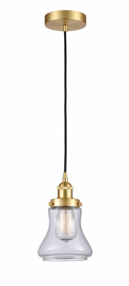 Bellmont - 1 Light - 6 inch - Satin Gold - Cord hung - Mini Pendant