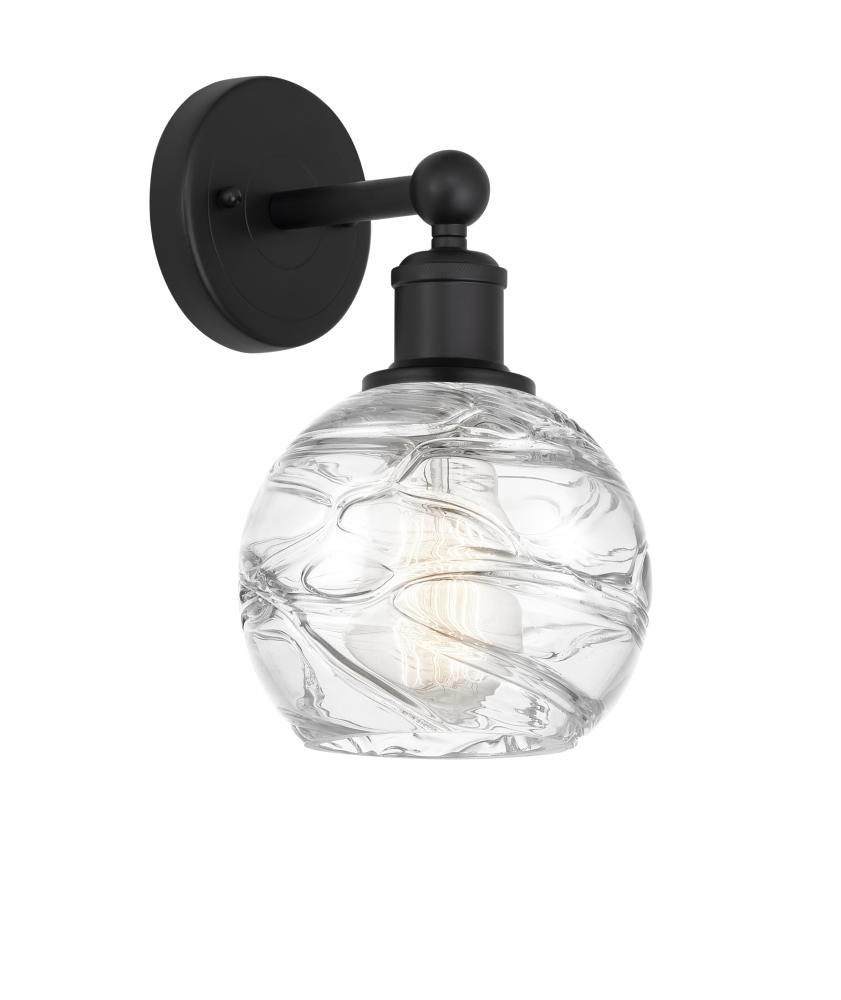 Athens Deco Swirl - 1 Light - 6 inch - Matte Black - Sconce