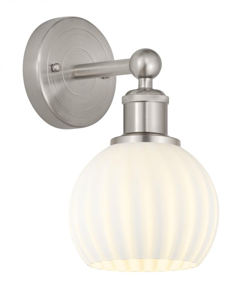 White Venetian - 1 Light - 6 inch - Brushed Satin Nickel - Sconce