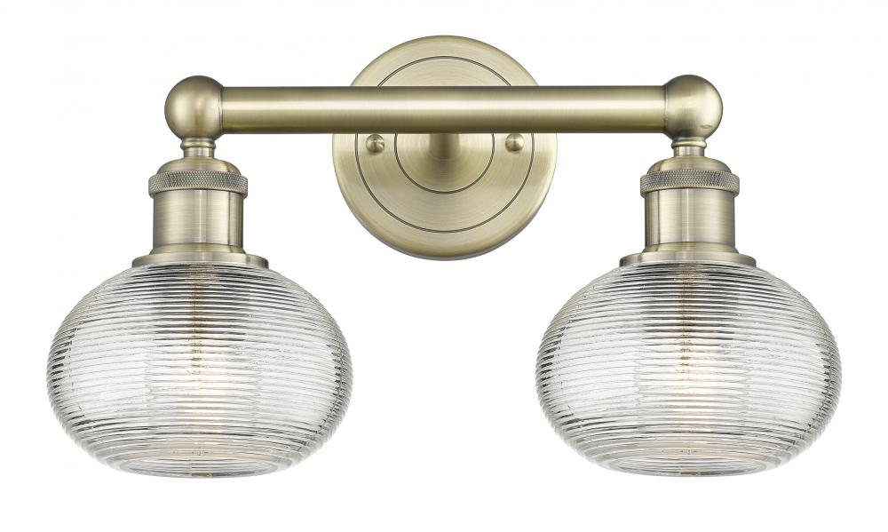 Ithaca - 2 Light - 15 inch - Antique Brass - Bath Vanity Light