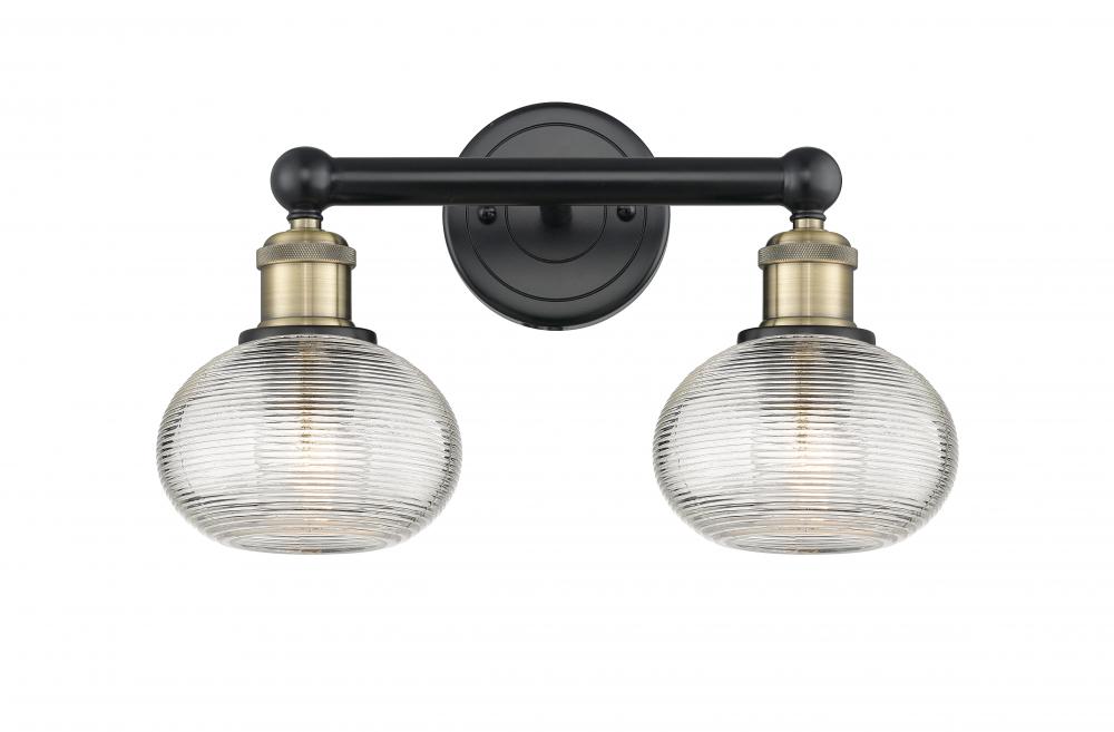 Ithaca - 2 Light - 15 inch - Black Antique Brass - Bath Vanity Light