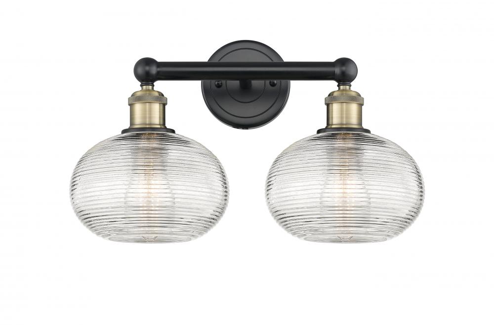 Ithaca - 2 Light - 17 inch - Black Antique Brass - Bath Vanity Light