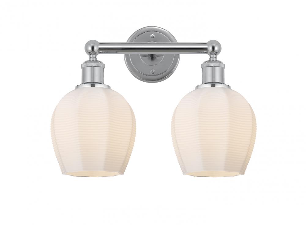 Norfolk - 2 Light - 15 inch - Polished Chrome - Bath Vanity Light