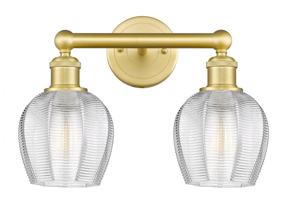 Norfolk - 2 Light - 15 inch - Satin Gold - Bath Vanity Light