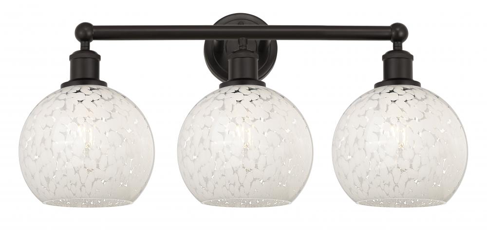 White Mouchette - 3 Light - 26 inch - Oil Rubbed Bronze - Bath Vanity Light