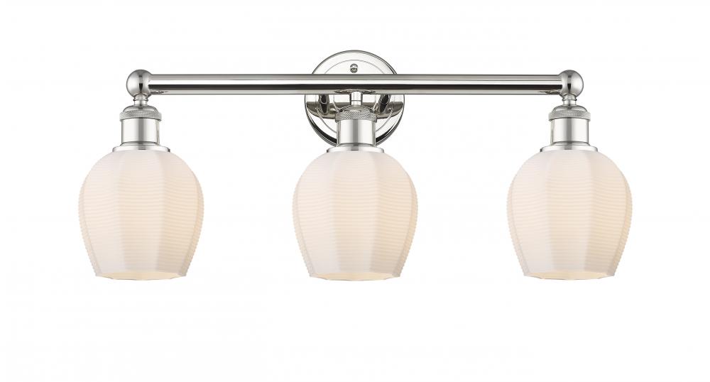 Norfolk - 3 Light - 24 inch - Polished Nickel - Bath Vanity Light