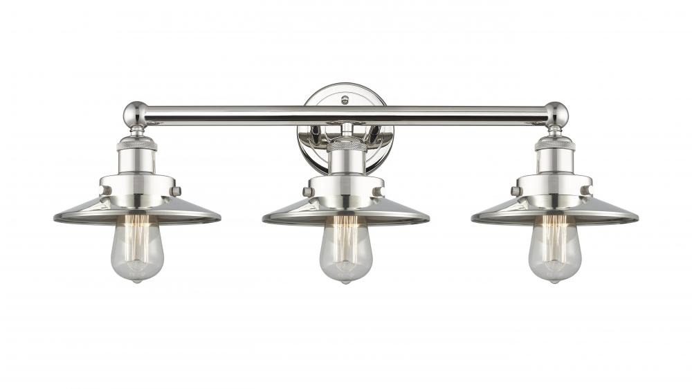 Edison - 3 Light - 26 inch - Polished Nickel - Bath Vanity Light