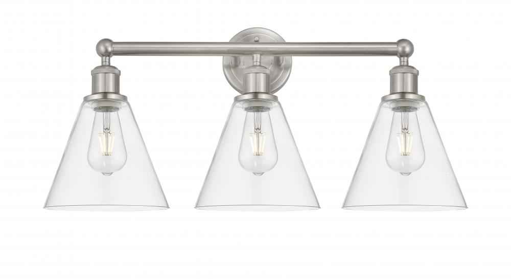 Berkshire - 3 Light - 26 inch - Satin Nickel - Bath Vanity Light