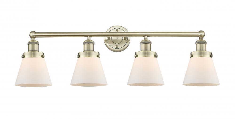 Cone - 4 Light - 33 inch - Antique Brass - Bath Vanity Light