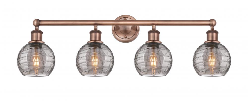 Athens Deco Swirl - 4 Light - 33 inch - Antique Copper - Bath Vanity Light