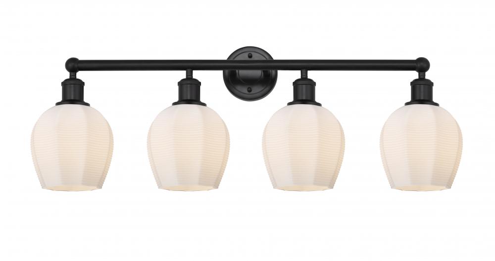 Norfolk - 4 Light - 33 inch - Matte Black - Bath Vanity Light