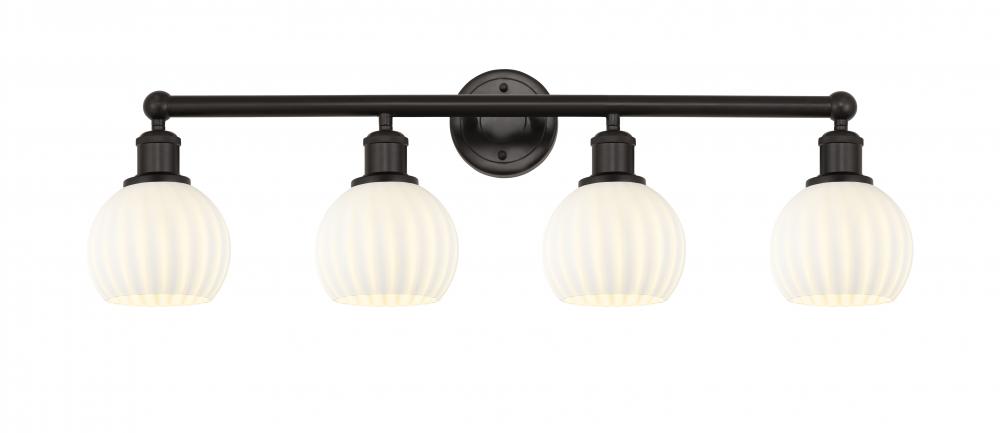 White Venetian - 4 Light - 33 inch - Oil Rubbed Bronze - Bath Vanity Light